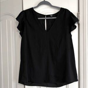 Express Black Flutter Sleeve Blouse
